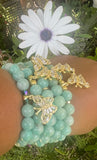 Butterfly Charm with Amazonite beads