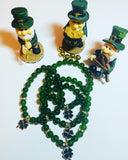 St. Patrick Green Jade w/ Gold Rhinestones