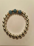 Silver & Blue SIlver Plated Beads w/ Aquamarine