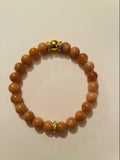 Moonstone Beads w/ Gold Rhinestone