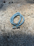 Aquamarine Beads with Silver Charms